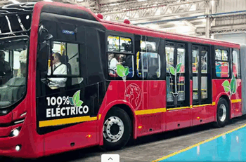 El primer bus eléctrico ensamblado en Colombia se realizó en Cota