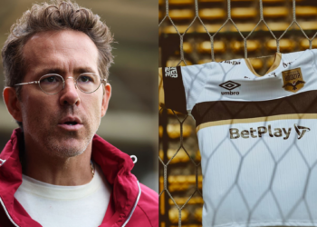 Ryan Reynolds se hace viral al lucir la camiseta del nuevo Internacional de Bogotá